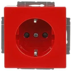 Busch-Jaeger 20 EUCKS-12-82-101 Schutzkontakt-Steckdose Safety+, rot glänzend, Plattform 63