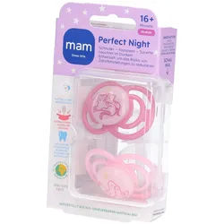 MAM Perfect Night Schnuller Silikon Rosa 16m+