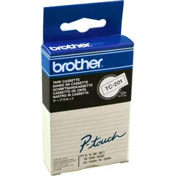 Brother P-Touch Band TC-201 schwarz auf weiß 12mm / 7,7m laminiert