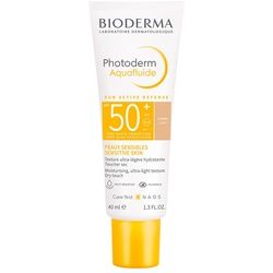 Bioderma Photoderm Aquafluide LSF 50+ hell getönt I Sehr hoher Sonnenschutz mit feuchtigkeitsspendender, mattierender Aqua-Textur