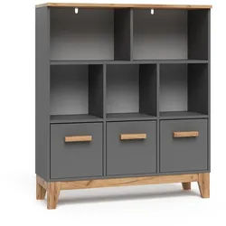 VitaliSpa® Bücherregal Malia, Grau/Artisan, 98.4 x 113.4 cm, 1-tlg. grau