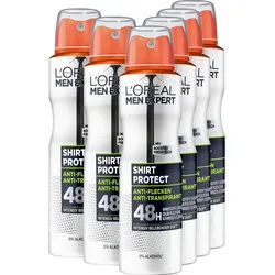 L'ORÉAL PARIS MEN EXPERT Deo-Spray Deo Spray Shirt Control 48h, Packung, 6-tlg., mit hoher Zuverlässigkeit