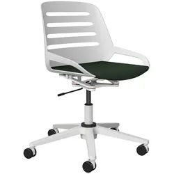 Aeris Drehstuhl , Grün, Weiß , Metall, Kunststoff , Drehkreuz , 70x68x40 cm , Made in Germany , Wippfunktion, Sitzfläche 360° drehbar , Büromöbel, Bürostühle, Drehstühle