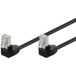 Goobay CAT 5e Patchkabel 2x 90° gewinkelt, F/UTP, Schwarz