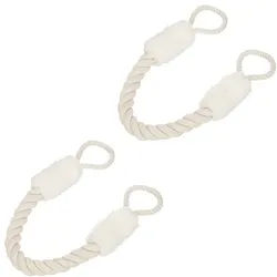 Relaxdays Türkordel Klemmschutz 2er Set weiß Weiß,Creme
