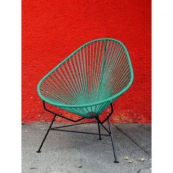 Stuhl Acapulco Chair Acapulco Design türkis, 92x70x95 cm