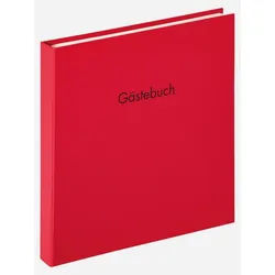 Walther Design Fotoalbum Gästebücher Fun, Gästebuch, Papiereinband, verdeckte Spiralbindung, Prägung rot