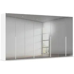 LeGer Home by Lena Gercke Kleiderschrank Schrank Garderobe Ankleide Schlafzimmer Flur SERINA Eyecatcher (3 verschiedene Ausstattungen BASIC/CLASSIC/PREMIUM (inkl. SOFT-CLOSE) in 6 Breiten (101 - 401 cm) mit Front Glas oder Dekor MADE IN GERMANY grau|weiß 401 cm x 223 cm x 61 cm