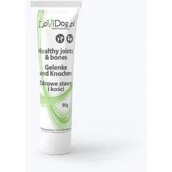 Lovi Dog Gesunde Gelenke und Knochen - Hunde- und Katzenpastete in der Tube, Premium Sahnefleischsnack mit Vitaminen und Omega 3 und gemahlenen Eierschalen 90g