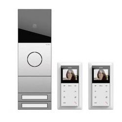 Gira System 106 Zweifamilienhaus-Paket Video, Edelstahl