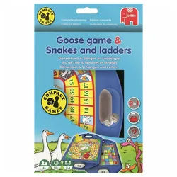 Jumbo Spiele Spiel Gänsespiel & Schlangen und Leitern Kompaktspiel bunt