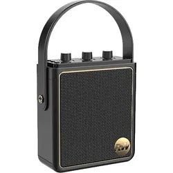 PEAQ ICONIC Vibe 5, PPA 540-RW Retro Bluetooth Lautsprecher, Schwarz mit goldenen Elementen, Wasserfest