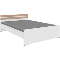 Carryhome Bett , Weiß, Eichefarben , Holzwerkstoff , 120x200 cm , Made in Germany , Schlafzimmer, Komplette Schlafzimmer und Serien, Schlafzimmerserien