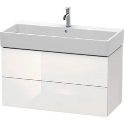 Duravit L-Cube Waschtischunterbau wandhängend, 2 Schubkästen, 984x544x459mm, LC627808585, Farbe: Weiß Hochglanz Lack