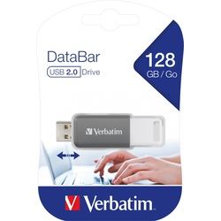 Verbatim USB 2.0 Stick 128GB, DataBar, grau Typ-A, (R) 12MB/s, (W) 5MB/s, Retail-Blister