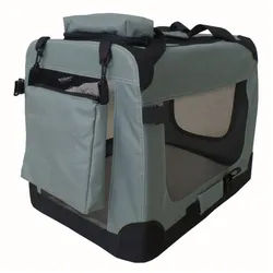 Petigi Tiertransporttasche Transportbox Faltbar Faltbox Hund Transporttasche S-XXXXL 5 Farben grau XXL | 90 cm x 65 cm x 60 cm