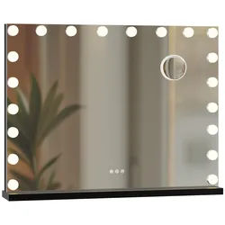 CLP Schminkspiegel mit Beleuchtung 80x60 cm Norlina, Kosmetikspiegel Bluetooth-Lautsprecher USB, Hollywoodspiegel Wandmontage und freistehend