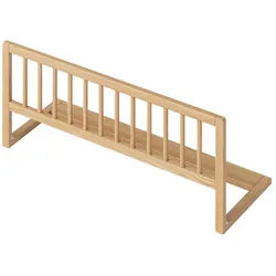 Bellabino Bettschutzgitter Yuna einfach klappbar und vormontiert (natur unbehandelt, 90 cm), Rausfallschutz fürs Babybett braun 90 cm