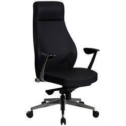 Mid.you Chefsessel , Schwarz , Textil , Sternfuß , 74x125x74 cm , Wippfunktion, Wippmechanik mit Härtegradeinstellung, Rückenlehne in S-Form, Sitzfläche 360° drehbar, inklusive Armlehnen, ergonomische Rückenlehne , Büromöbel, Bürostühle, Chefsessel