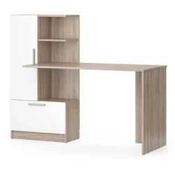 Vicco Schreibtisch Tomy Sonoma/Weiß 150 x 59 cm , Sonoma Eiche, Weiß , Holzwerkstoff , 8 Fächer , Rechteckig , 150x120x59 cm , Büromöbel, Schreibtische, Schreibtische