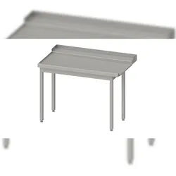 Stalgast Edelstahl Ablauftisch, Korbführung mit Gefälle, ohne Grundboden 1500x750x880 mm, Anbauseite links, mit Aufkantung, verschweißt