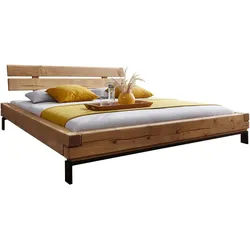 Livetastic Balkenbett , Eichefarben, Bernsteinfarben , Holz , Fichte , massiv , 180x200 cm , Schlafzimmer, Betten, Einzel- & Doppelbetten
