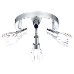 Decken Lampe Wohn Zimmer Beleuchtung Rondell Spot Leuchte Chrom Strahler beweglich