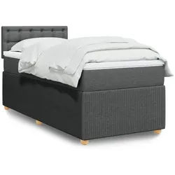 vidaXL Boxspringbett, Boxspringbett mit Matratze Dunkelgrau 80x200 cm Stoff