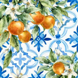 ti-flair 20 Servietten Papier 33x33cm 3-lag Einweg Papierservietten mit Orangen Partyservietten Motivservietten Lunchservietten Orange Blau Weiß
