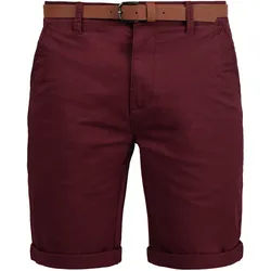 Chinoshorts SOLID "Chinoshorts SDMontijo", Herren, Gr. L, N-Gr, rot (wine rot), Obermaterial: 98% Baumwolle CO. 2% Elasthan EL., Hosen Chinoshorts