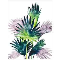 Bilderdepot24 Teppich Vinyl Wohnzimmer Schlafzimmer Flur Küche Blumen Aquarell, rechteckig - grün glatt, nass wischbar (Küche, Tierhaare) - Saugroboter & Bodenheizung geeignet grün 105 cm x 140 cm