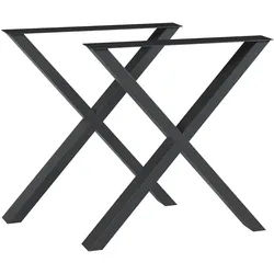 Helloshop26 - Set mit 2 modernen Tischbeinen von Greith originelles Design zum Selbstaufbau Stahl 72 x 79 cm schwarz 03_0009667
