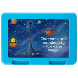 Mr. & Mrs. Panda Butterdose Sternzeichen Waage Design, Lunchbox, Weiß, Lunchbox, Meal Prep Box, M, Premium Kunststoff, (Packung), Jausenbox Kinderbrotdose snack aufbewahrungsbox weiß