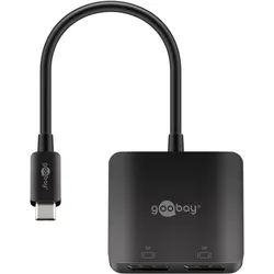 Goobay USB-CTM-Adapter auf 2x DisplayPort - USB-CTM-Stecker > DisplayPort-Buchse