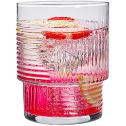 KONZEPT Gläser-Set Trinkgläser Set 320 ml Geriffelte, 6-tlg., 6 Stück, ideal für Cocktails Wasser, Softdrinks