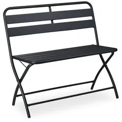 relaxdays Klappbare Gartenbank aus Stahl für 2 Personen, 84 cm