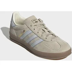 Sneaker ADIDAS ORIGINALS "GAZELLE INDOOR", Damen, Gr. 40, wonder beige, halo blau, gum5, Leder, Synthetik, Schuhe Sneaker, Topseller