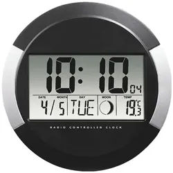 Hama Digitale Funk-Wanduhr »PP-245« 00186383 Ø 24,5 cm, 24.5 cm