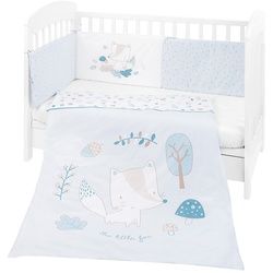 Kikkaboo Bettwäsche 4-teilig Decke 135 x 95 cm Bezug Nestchen Bett 120 x 60 cm blau
