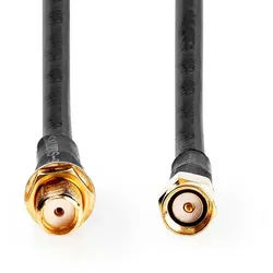 Nedis CSGL02400BK100 Netzkabel, Antennenkabel, Antennenkabel, SMA-Stecker, SMA-Buchse, doppelte Schirmung für Antennenverbindungen. schwarz
