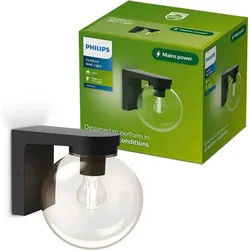 Philips LED Außen-Wandleuchte Outdoor Ulio, ohne Leuchtmittel, ohne E27-Leuchtmittel, IP44, schwarz schwarz