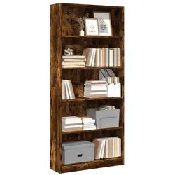 vidaXL Regal NA Bücherregal Räuchereiche 80x24x176 cm Spanplatte braun
