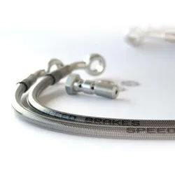 TECNIUM SPEEDBRAKES Aviation Kupplungsleitung Edelstahl/Silber Banjo, schwarz, Größe 300 mm
