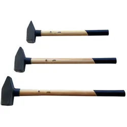 Vago-Tools Schlosserhammer Hammer Vorschlaghammer 3/4/5kg je 1 Holzstiel 3tlg Set