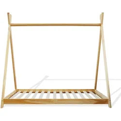 Mobili Rebecca Kinderbett Braun 167/93/155 cm , Weiß , Holz , 167x155x93 cm , Kinder- & Jugendzimmer, Kindermöbel, Kinderbetten, Hausbetten