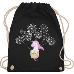 Shirtracer Turnbeutel Einhorn Pusteblume, Kinderkleidung und Co schwarz