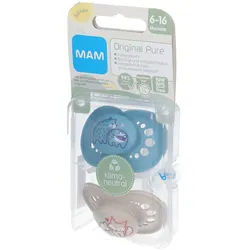 MAM Original Pure Silikonschnuller 6-16 Monate, Bär/ Fuchs
