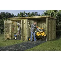 WEKA Gartenhaus »607 Variante 2«, Holz, BxT: 408 x 318 cm (Außenmaße inkl. Dachüberstand) - braun