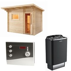 Sentiotec Sauna Komplettset LAVA | Saunaofen 100 E | 5 Pers.