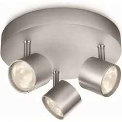 Philips LED Deckenspot myLiving Star 3flg., 1500lm, Weiß, LED fest integriert, Warmweiß silberfarben